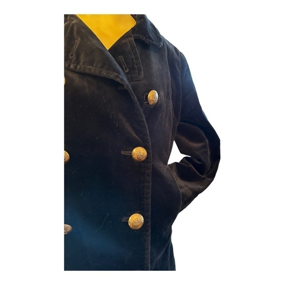 J. Crew Y2K Velvet Military Style Pea Coat - Picture 3 of 9